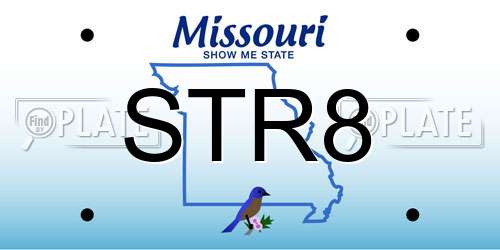 STR8 Missouri License Plate