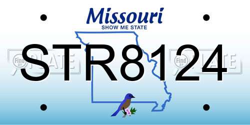 STR8124 Missouri License Plate