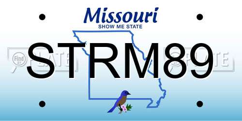 STRM89 Missouri License Plate