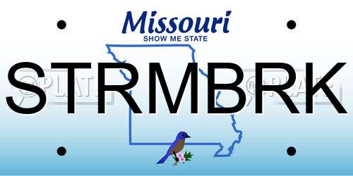 STRMBRK Missouri License Plate
