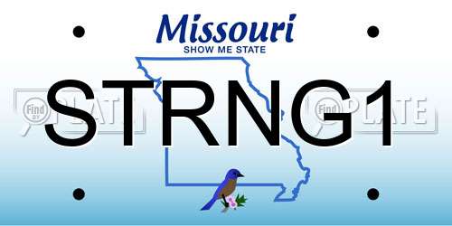 STRNG1 Missouri License Plate