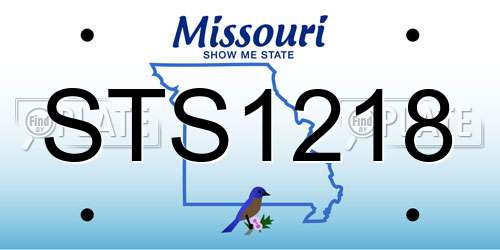 STS1218 Missouri License Plate