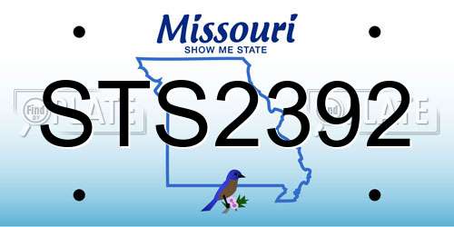 STS2392 Missouri License Plate