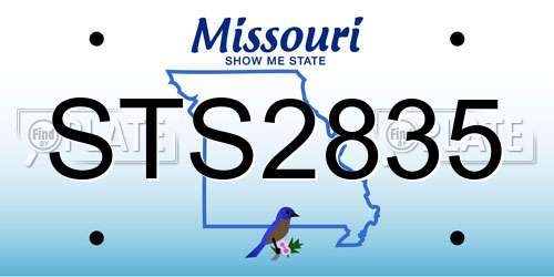 STS2835 Missouri License Plate
