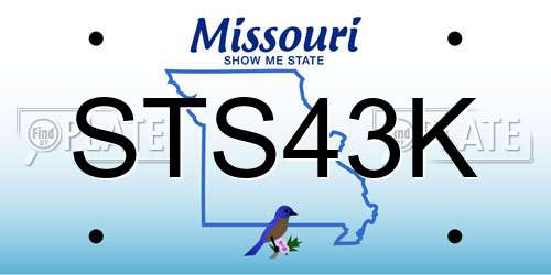 STS43K Missouri License Plate