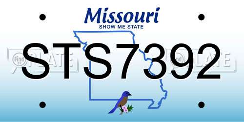 STS7392 Missouri License Plate