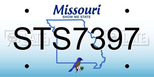 STS7397 Missouri License Plate