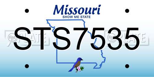 STS7535 Missouri License Plate