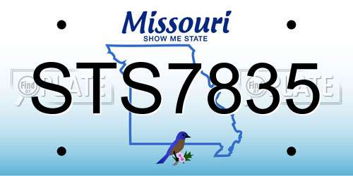 STS7835 Missouri License Plate