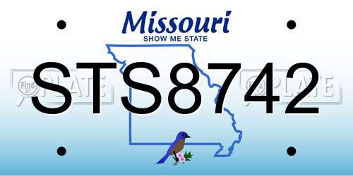 STS8742 Missouri License Plate