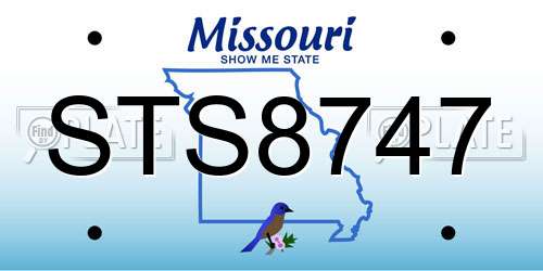 STS8747 Missouri License Plate