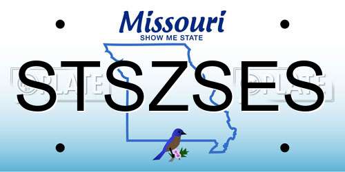 STSZSES Missouri License Plate