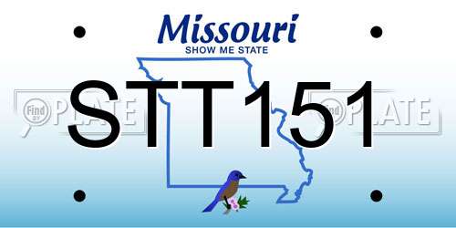 STT151 Missouri License Plate