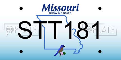 STT181 Missouri License Plate