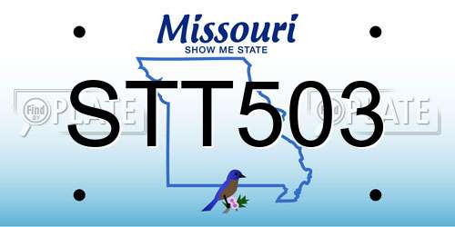 STT503 Missouri License Plate