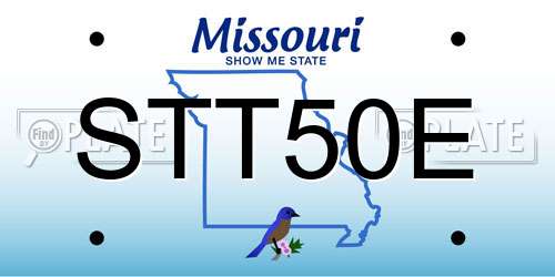 STT50E Missouri License Plate