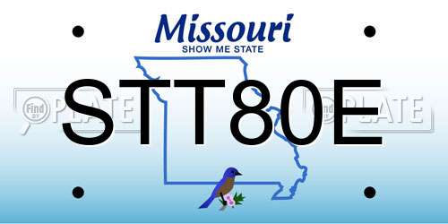 STT80E Missouri License Plate