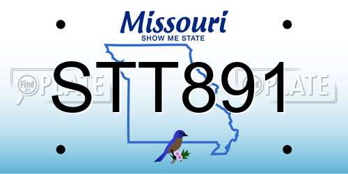 STT891 Missouri License Plate
