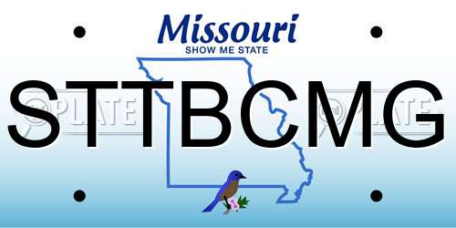 STTBCMG Missouri License Plate
