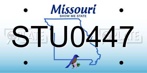 STU0447 Missouri License Plate