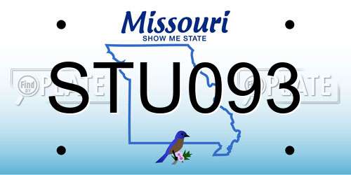 STU093 Missouri License Plate