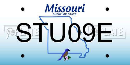 STU09E Missouri License Plate