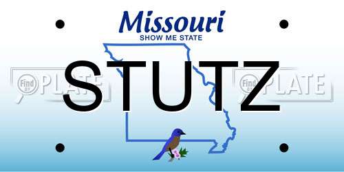 STUTZ Missouri License Plate