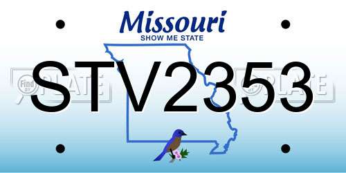 STV2353 Missouri License Plate