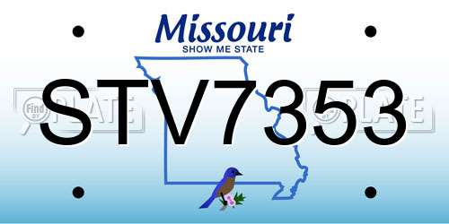 STV7353 Missouri License Plate