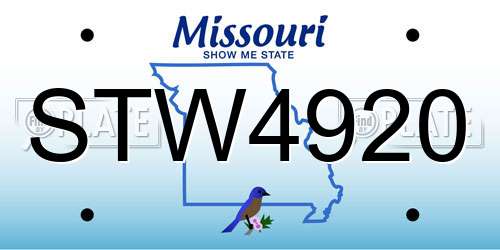 STW4920 Missouri License Plate