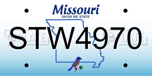 STW4970 Missouri License Plate