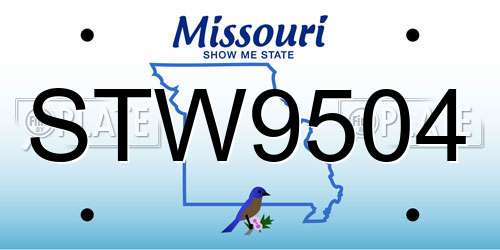 STW9504 Missouri License Plate