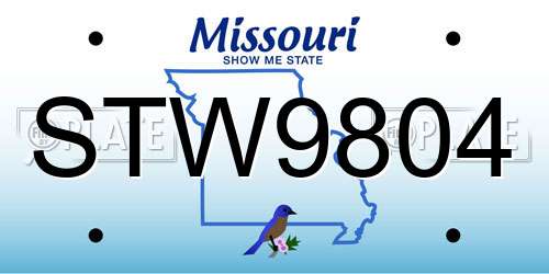 STW9804 Missouri License Plate