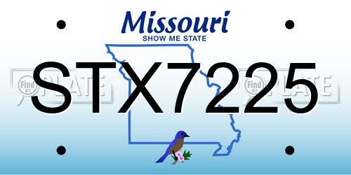 STX7225 Missouri License Plate