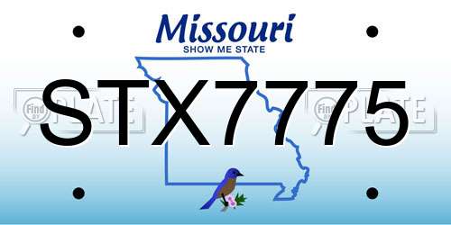 STX7775 Missouri License Plate