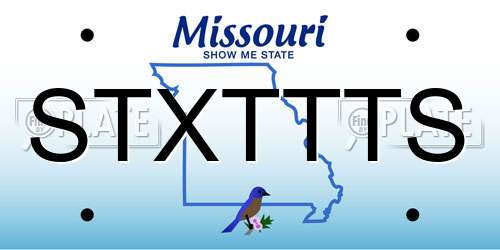 STXTTTS Missouri License Plate
