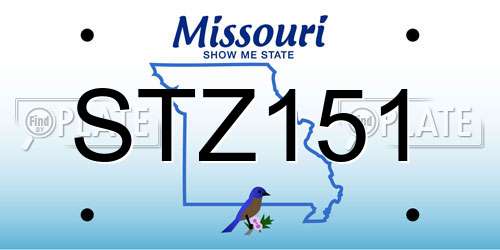 STZ151 Missouri License Plate