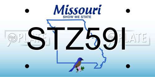 STZ59I Missouri License Plate