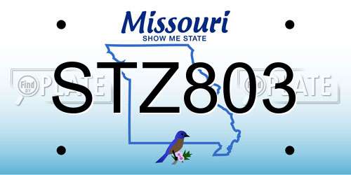 STZ803 Missouri License Plate