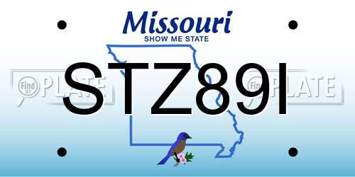 STZ89I Missouri License Plate