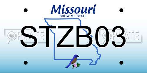 STZB03 Missouri License Plate