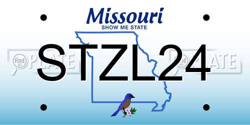 STZL24 Missouri License Plate