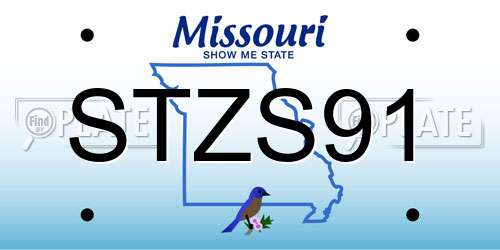 STZS91 Missouri License Plate