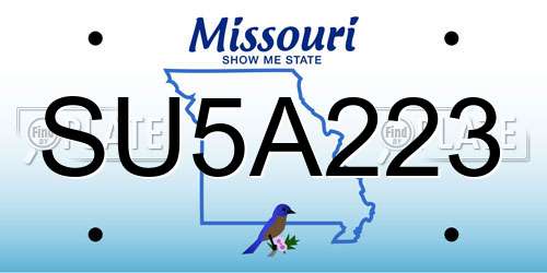 SU5A223 Missouri License Plate