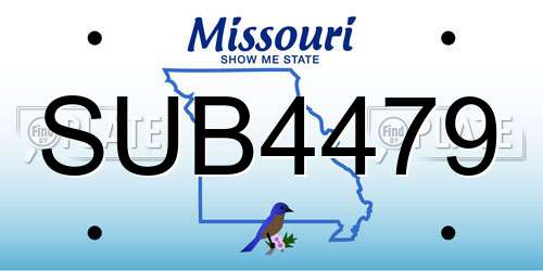 SUB4479 Missouri License Plate