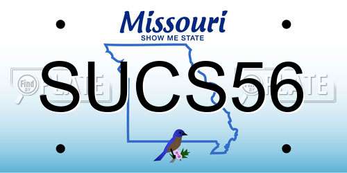 SUCS56 Missouri License Plate