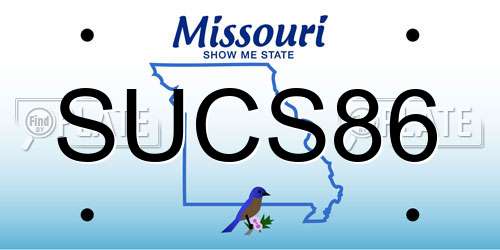 SUCS86 Missouri License Plate