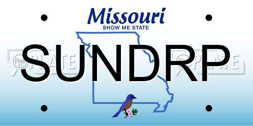 SUNDRP Missouri License Plate