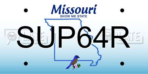SUP64R Missouri License Plate