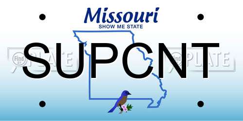 SUPCNT Missouri License Plate